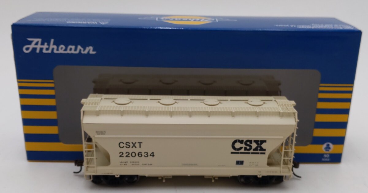 Athearn ATH81053 HO Scale CSX ASF 2970 2-Bay Hopper #220634 LN/Box