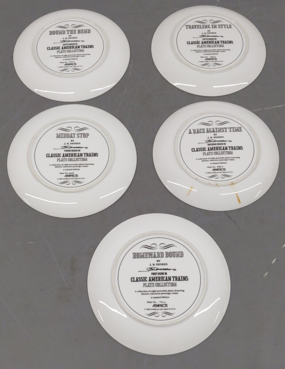 Artaffects Classic American Trains Plate Collection by J.B. Benson VG