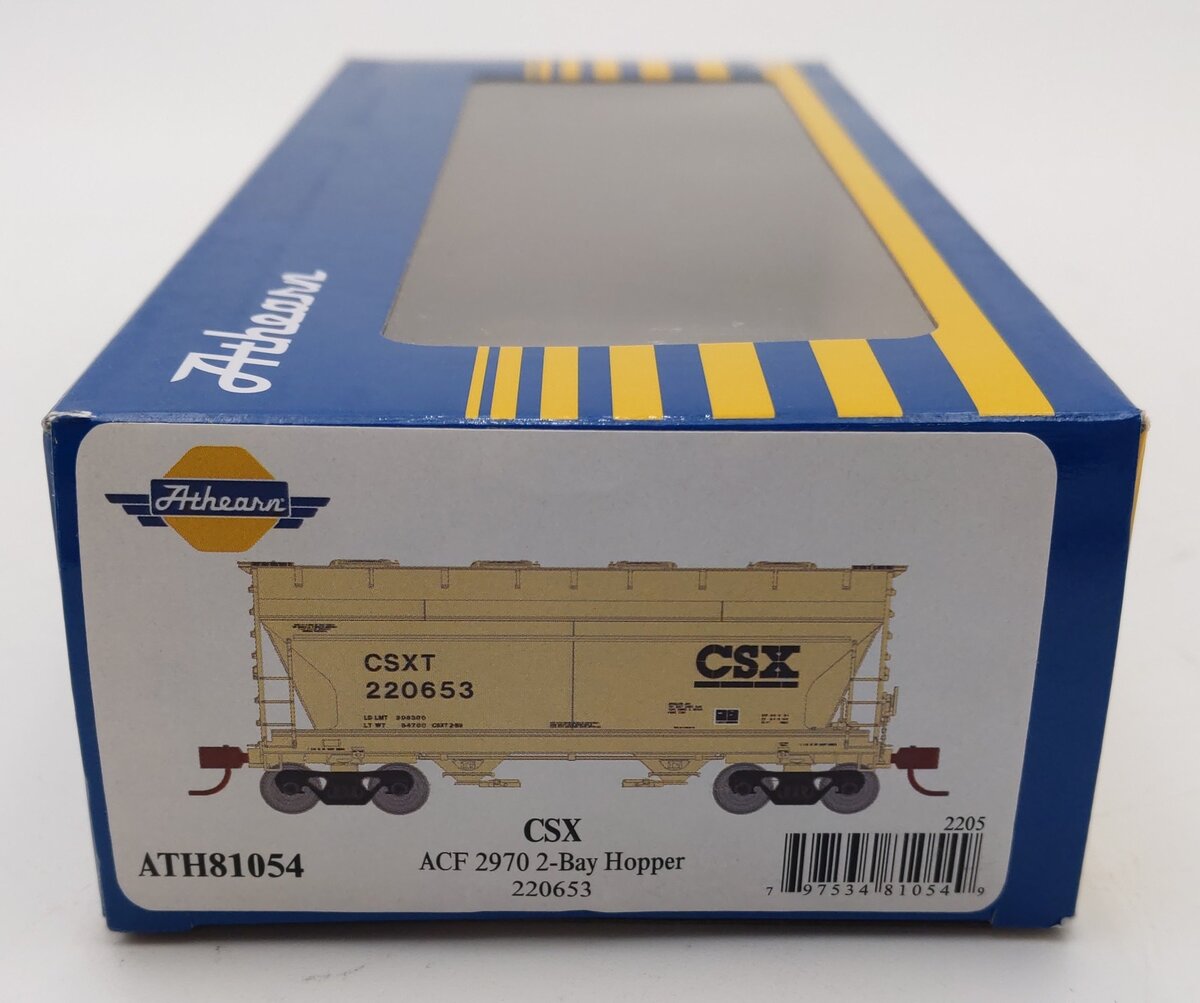 Athearn ATH81054 HO Scale CSX ACF 2970 2-Bay Hopper #220653 LN/Box