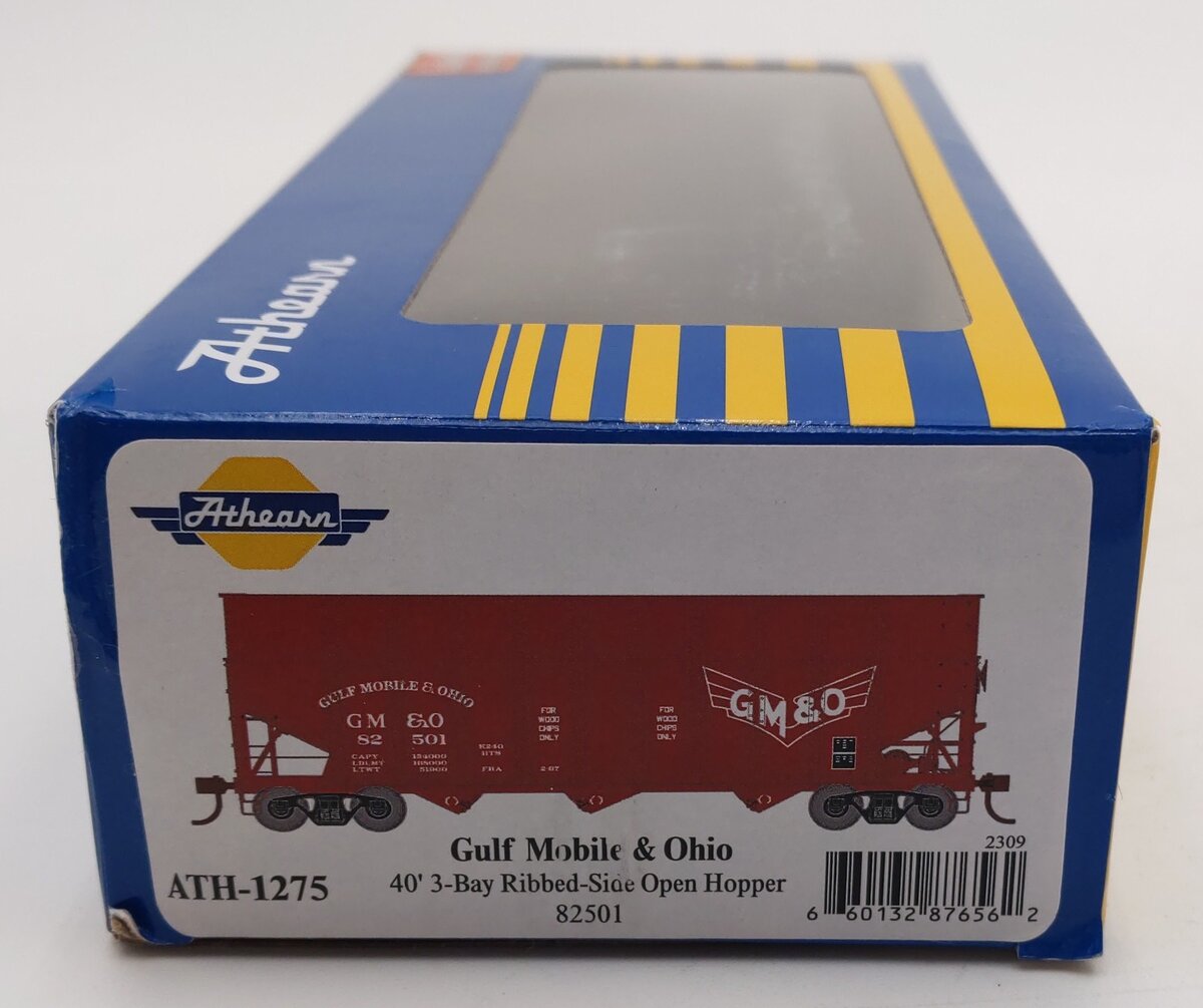 Athearn ATH-1275 HO Scale GMO 40' 3-Bay Ribbed-Side Open Hopper #82501 LN/Box