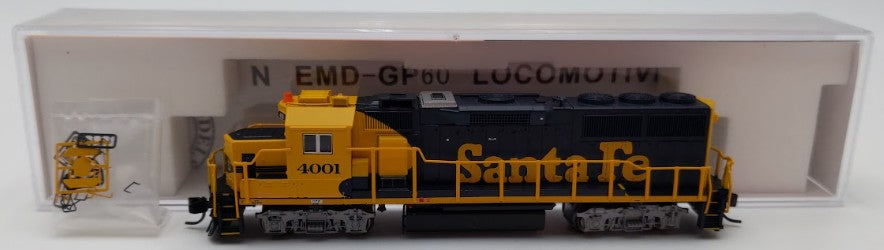 Fox Valley Models 70701 N Scale Santa Fe EMD GP60 Diesel Locomotive #4001 w DCC EX/Box