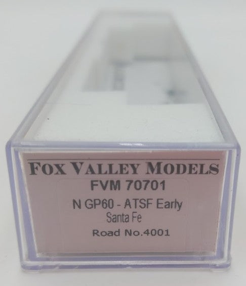 Fox Valley Models 70701 N Scale Santa Fe EMD GP60 Diesel Locomotive #4001 w DCC EX/Box
