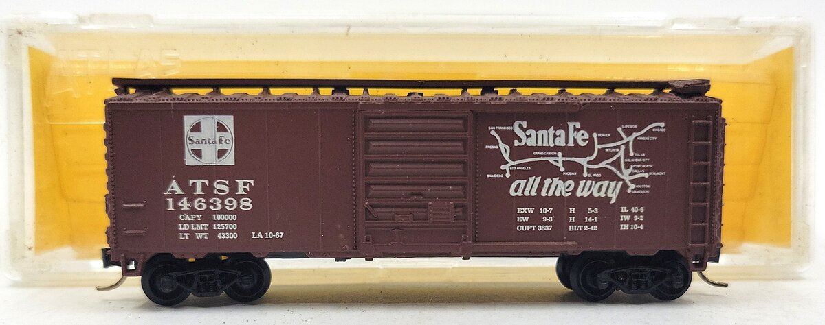 Atlas 3419 N Santa Fe Map Box Car #146398 LN/Box
