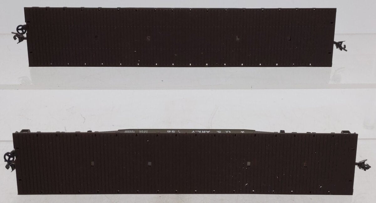 Roco 49011 HO 50' Heavy Duty Flat Cars U.S. Army #756 (Pair of 2) EX/Box