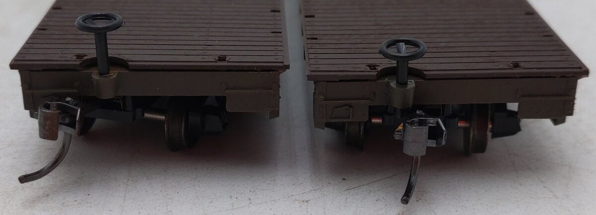 Roco 49011 HO 50' Heavy Duty Flat Cars U.S. Army #756 (Pair of 2) EX/Box