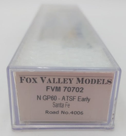 Fox Valley Models 70702 N Scale Santa Fe EMD GP60 Diesel Locomotive #4006 w DCC EX/Box