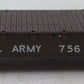 Roco 49011 HO 50' Heavy Duty Flat Car U.S. Army #756 EX/Box