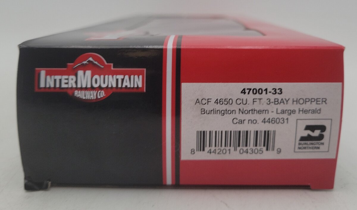 InterMountain 47001-33 HO Scale Burlington Northern 3-Bay Hopper Car #446031 LN/Box