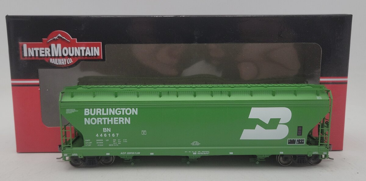 InterMountain 47001-34 HO Scale Burlington Northern 3-Bay Hopper Car #446167 LN/Box