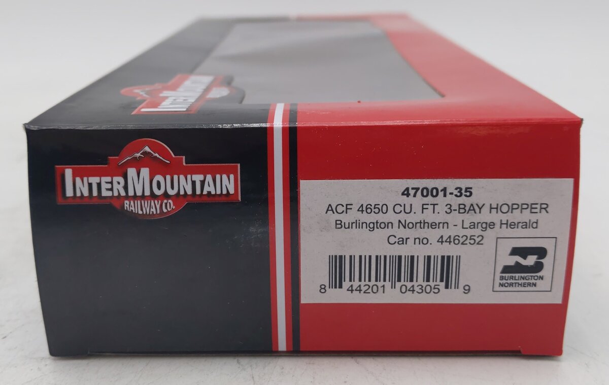 InterMountain 47001-35 HO Scale Burlington Northern 3-Bay Hopper #446252 LN/Box