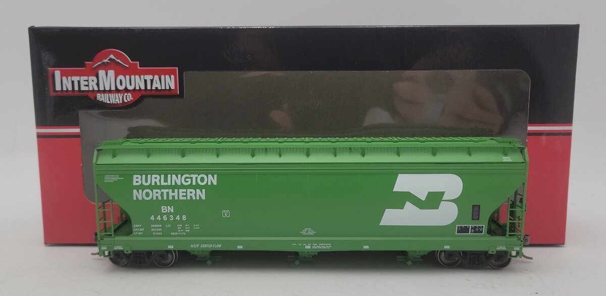 InterMountain 47001-37 HO Scale Burlington Northern 3-Bay Hopper Car #446348 LN/Box