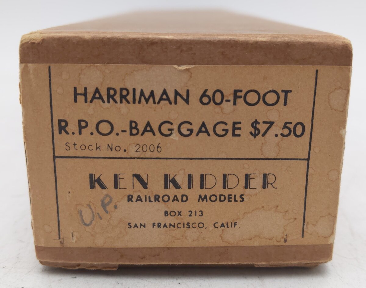 Ken Kidder 213 HO Brass Harriman 60 Foot Baggage Car Shell and Frame VG/Box
