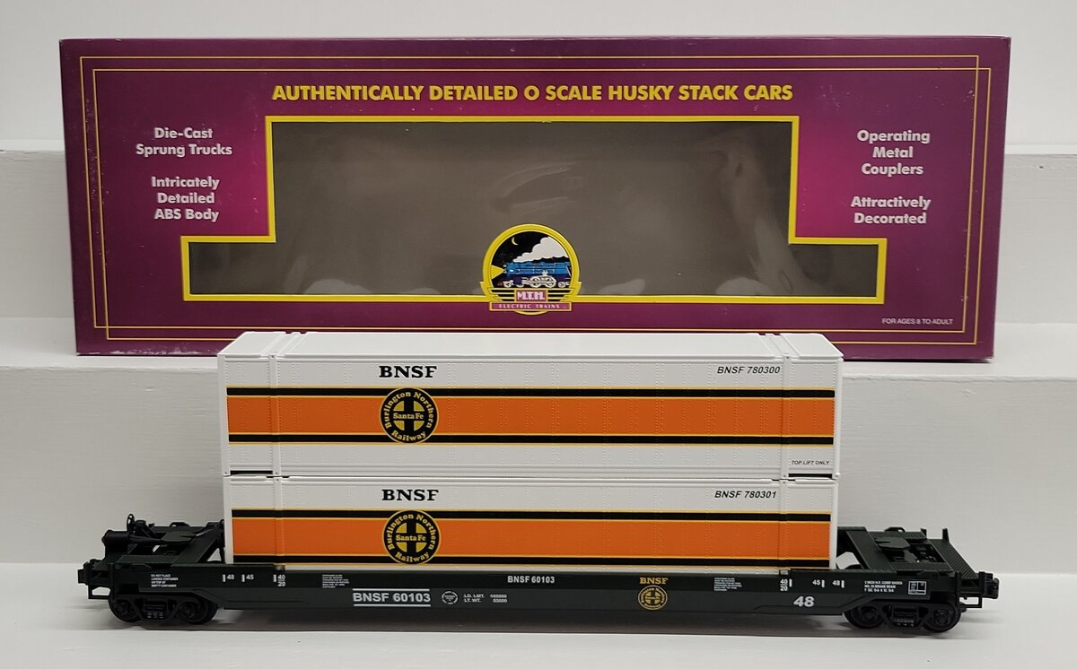 MTH 20-95009 O BNSF Husky Stack Container Car w/ETD LN/Box