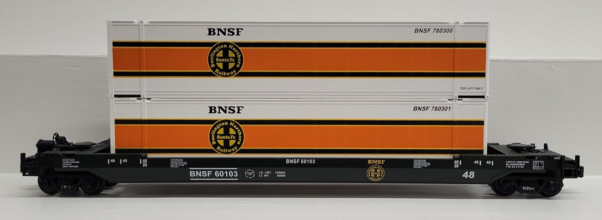MTH 20-95009 O BNSF Husky Stack Container Car w/ETD LN/Box
