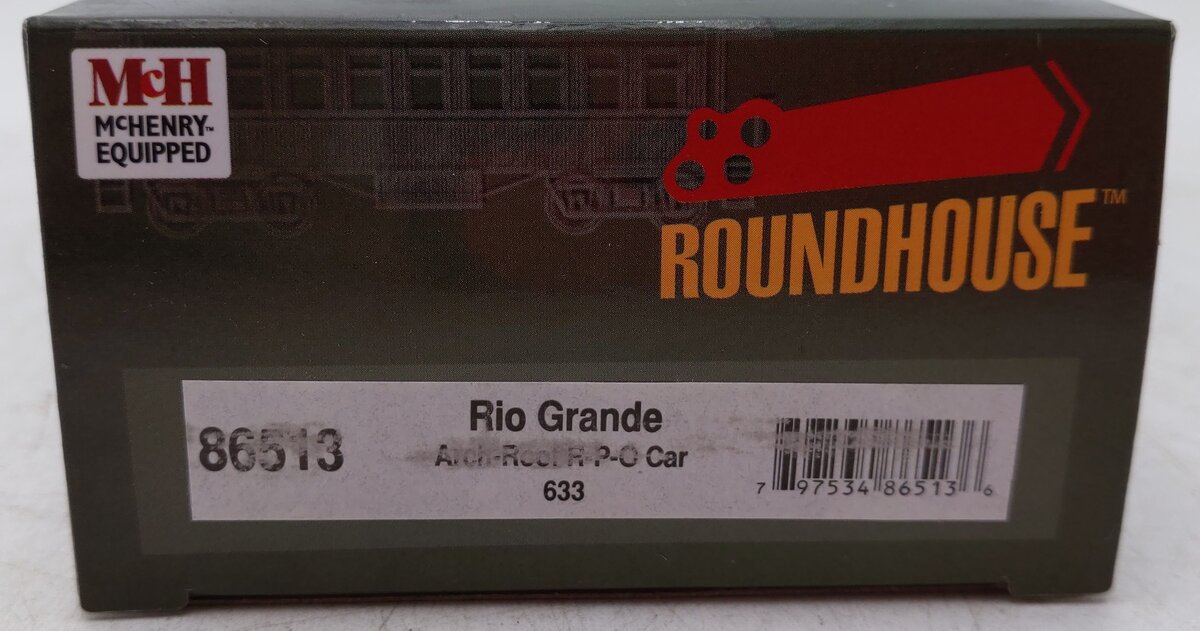 Roundhouse 86513 HO Rio Grande "Pikes Peak" Arch-roof Dining Car #804 EX/Box