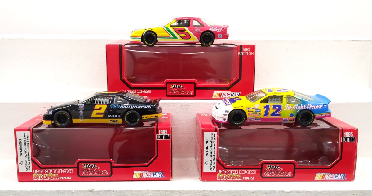 Racing Champions 1:24 Diecast Assorted NASCAR Racing Cars [3] EX