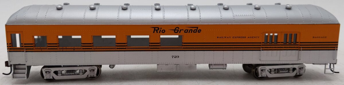 Roundhouse 86553 HO Rio Grande Arch Roof Combination Car #729 EX/Box
