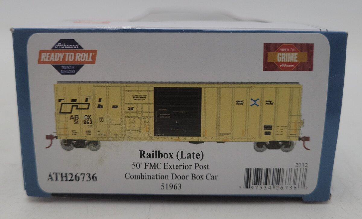 Athearn 26736 HO ABOX 50' FMC Combo Door Box Ready-To-Run #51963 LN/Box
