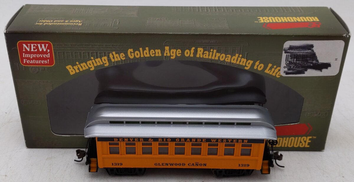 Roundhouse 84283 HO Rio Grande Glenwood Canon Overton Coach #1319 EX/Box