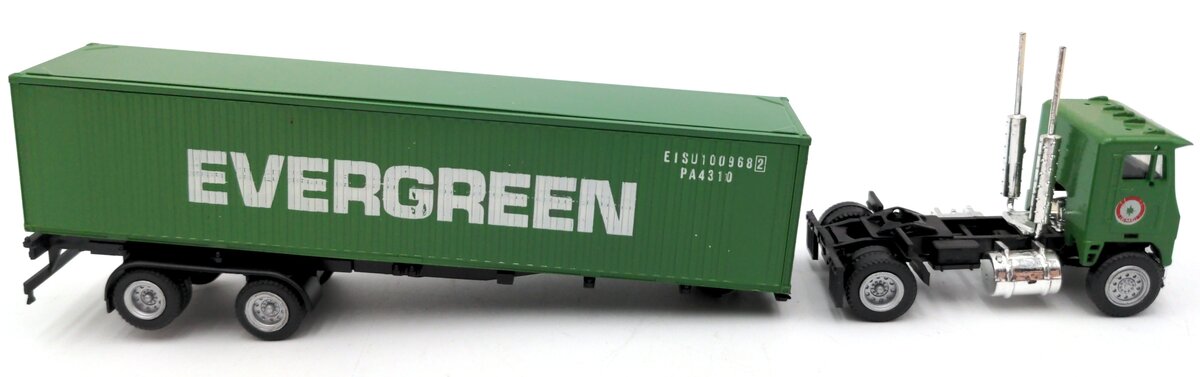 Con-Cor 0004-000102 HO Evergreen Truck with 40' Container Trailer EX/Box