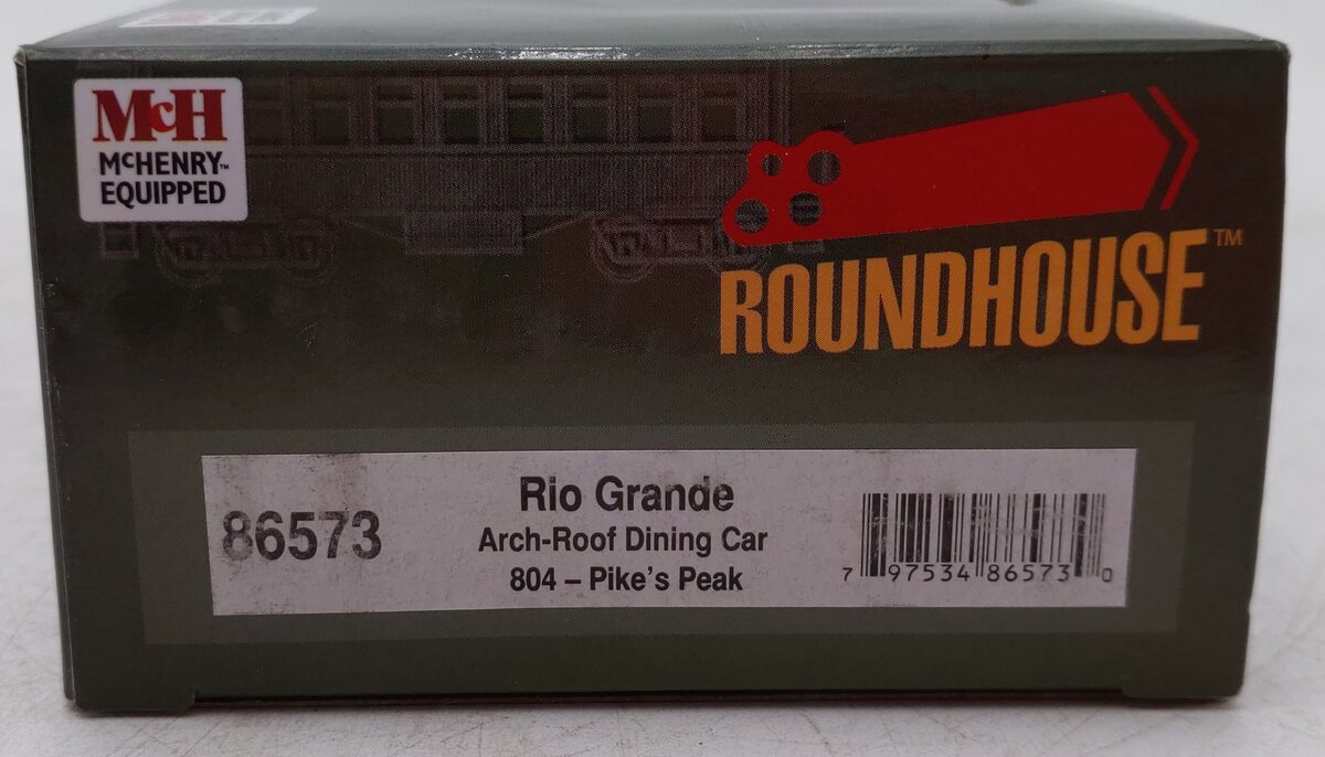 Roundhouse 86573 HO Rio Grande Pines Peak Dining Car #804 LN/Box