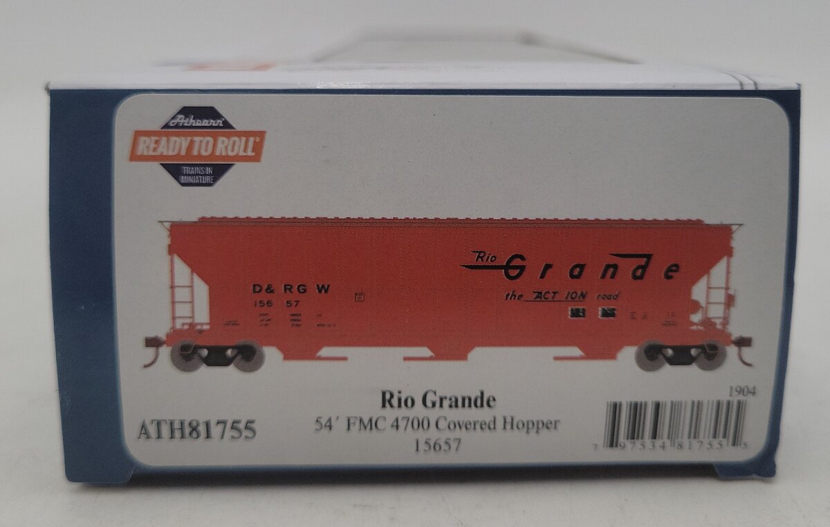 Athearn 81755 HO Denver & Rio Grande Western FMC 4700 Covered Hopper Car #15657 EX/Box