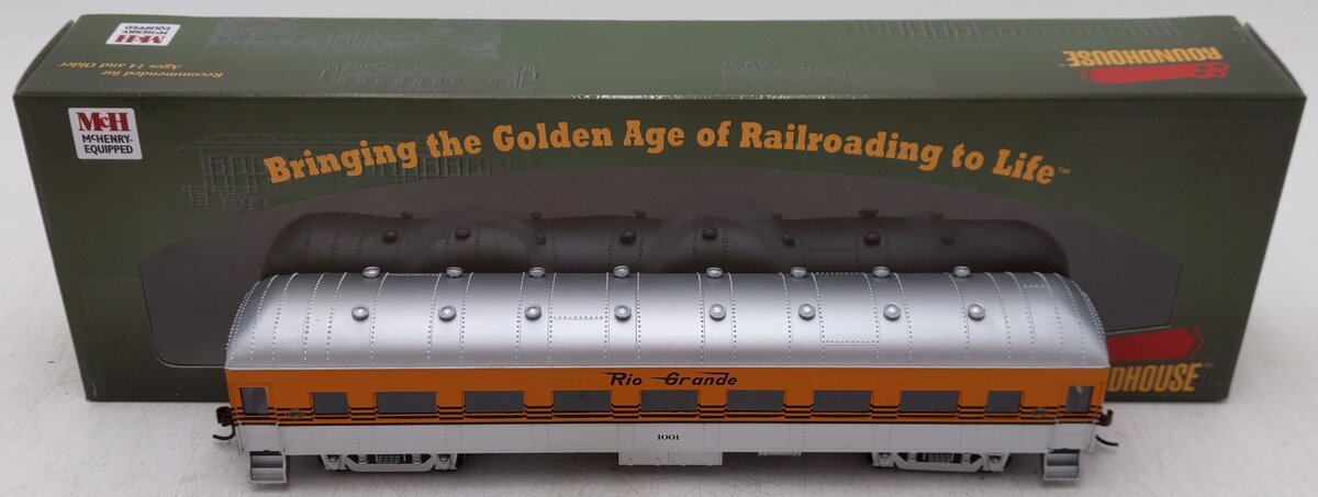 Roundhouse 86593 HO Rio Grande Arch-Roof Coach Passenger Car #1001 LN/Box
