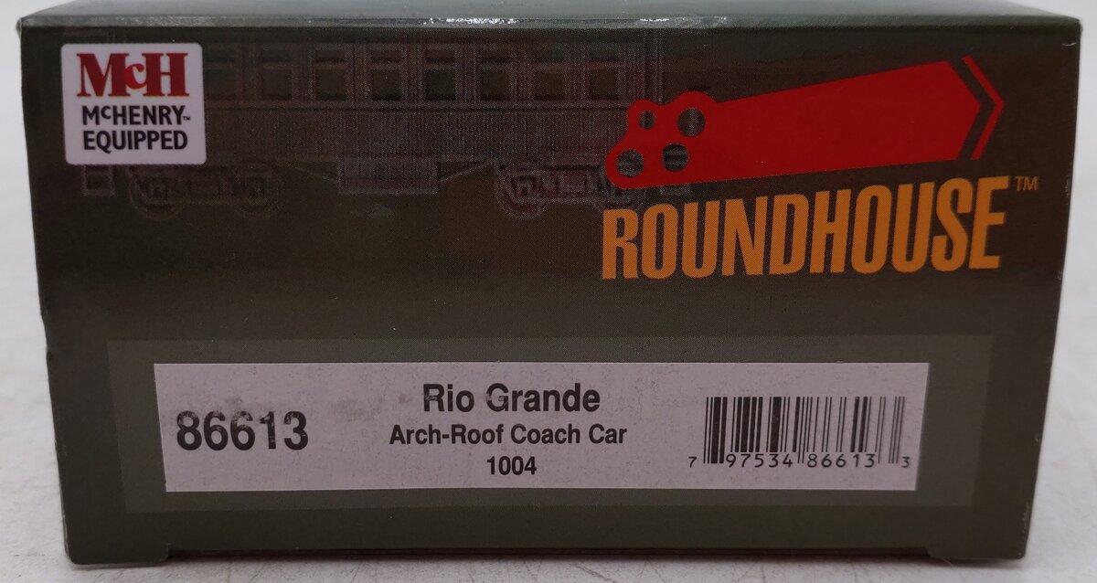 Roundhouse 86613 HO Rio Grande Coach Car #1004 LN/Box