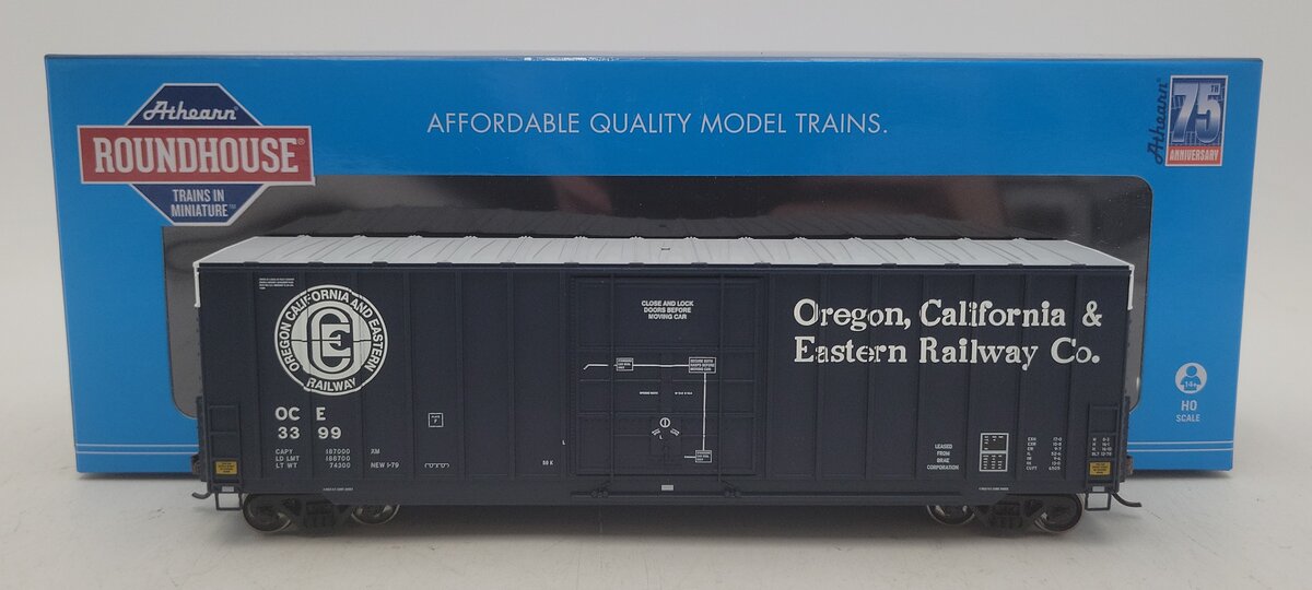 Athearn RND1524 HO Scale OCE 50' Hi-Cube Ribbed-Side PD Boxcar #3399 LN/Box