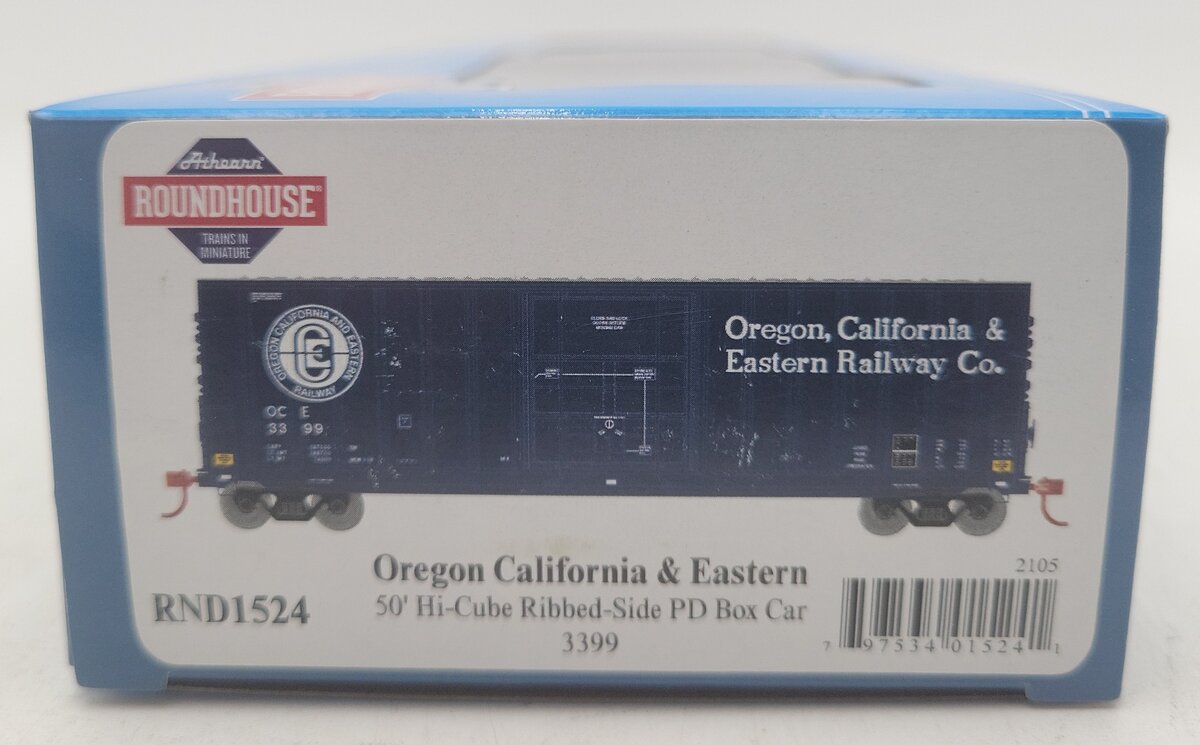 Athearn RND1524 HO Scale OCE 50' Hi-Cube Ribbed-Side PD Boxcar #3399 LN/Box