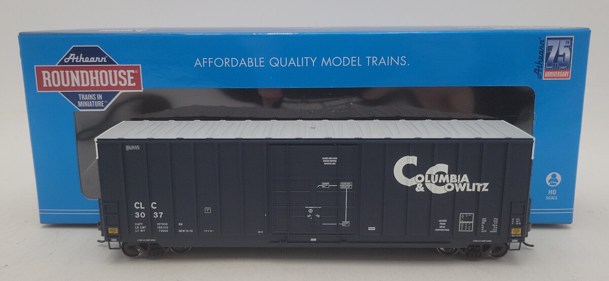 Athearn 1514 HO Scale Columbia & Cowlitz 50' Hi-Cube Ribbed-Side PD Boxcar #3037 LN/Box