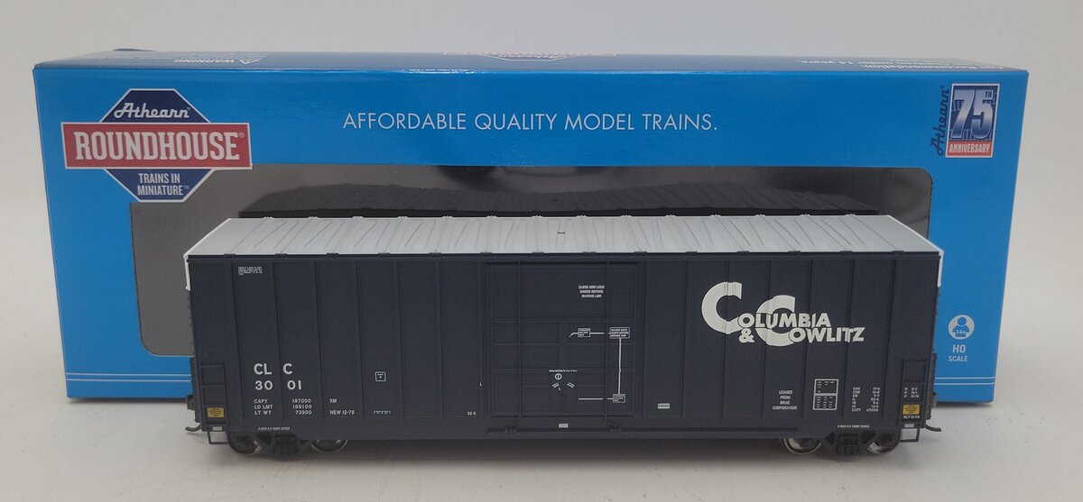 Athearn RND1512 HO Columbia & Cowlitz 50' Hi-Cube Ribbed-Side PD Boxcar #3001 LN/Box