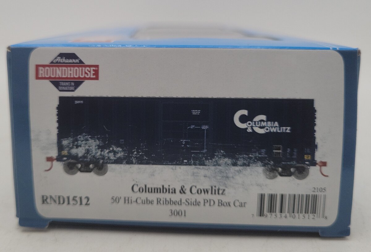 Athearn RND1512 HO Columbia & Cowlitz 50' Hi-Cube Ribbed-Side PD Boxcar #3001 LN/Box
