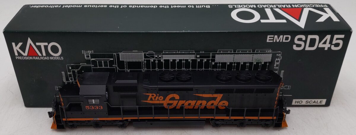 Kato 37-1743 HO Rio Grande EMD SD45 Diesel Locomotive #5333 EX/Box