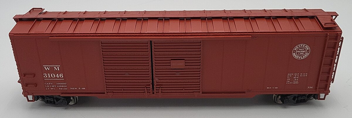 Pecos HR-0121-1 O Gauge Western Maryland Double Door Boxcar #31046 2-Rail LN/Box