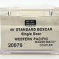 Micro-Trains 02000076 N Western Pacific 40' Standard Single Door Boxcar #15293 EX/Box