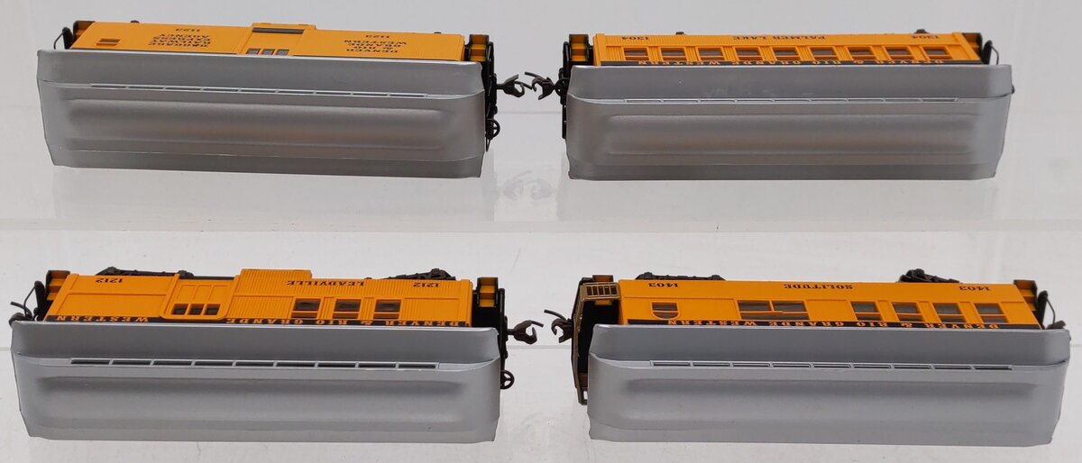 Roundhouse 84303 HO Rio Grande Overton Set: Baggage, Combine, Coach, & Business EX/Box