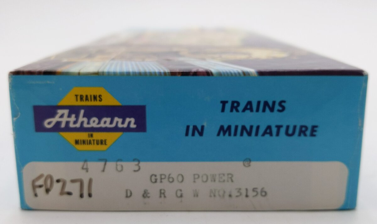 Athearn 4763 HO Denver & Rio Grande Western GP-60 Diesel Locomotive #3156 VG/Box