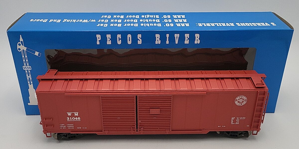 Pecos HR-0121-1 O Scale Western Maryland Double Door Boxcar #31046 (2-Rail) LN/Box