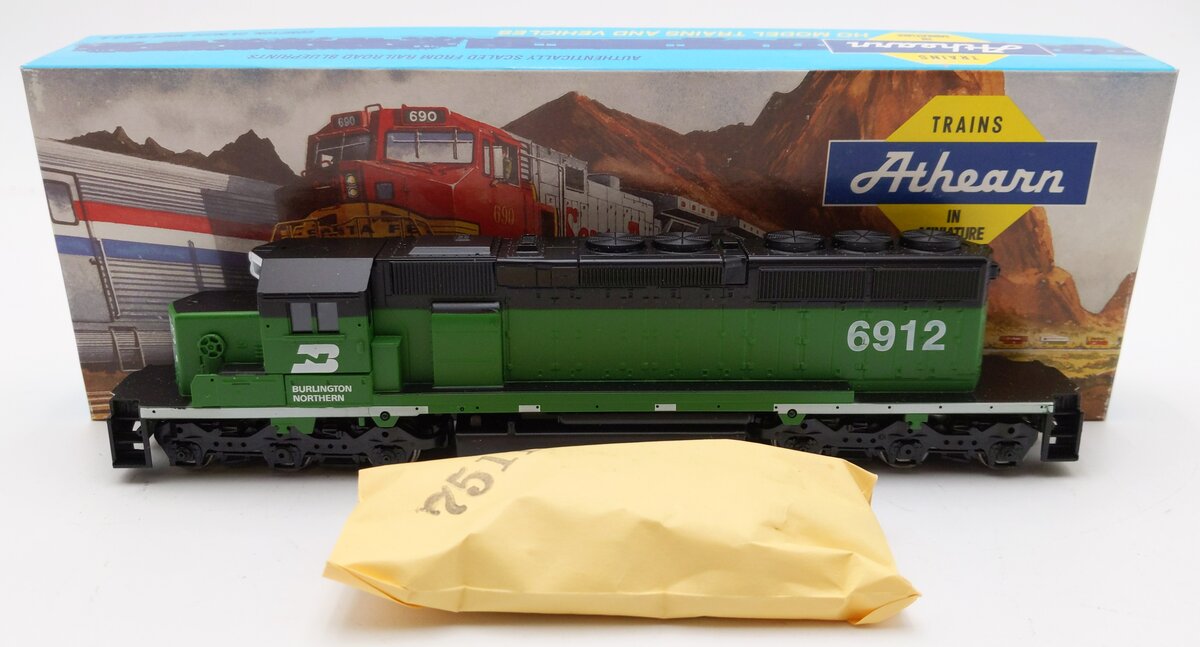 Athearn 4414 HO Scale Burlington Northern SD40-2 Powered Diesel Locomotive #6912 VG/Box
