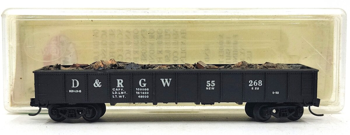 Model Power 3062 N Scale DR&GW 50' Gondola #268 LN/Box