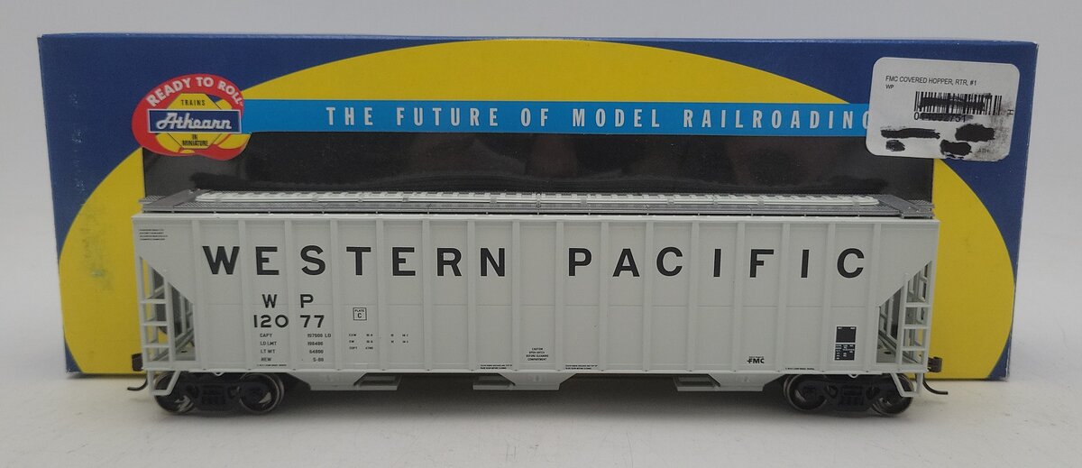 Athearn 92751 HO Scale Western Pacific 54' FMC Covered Hopper #12077 LN/Box