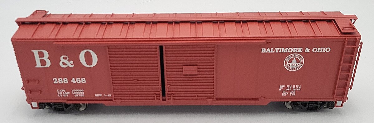 Pecos HR-0120-1 O Scale B&O D/D Boxcar #288468 (2-Rail) LN/Box