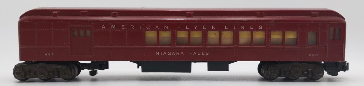American Flyer 953 VIntage S Niagra Falls Heavyweight Combo Car w/o Silhouettes VG