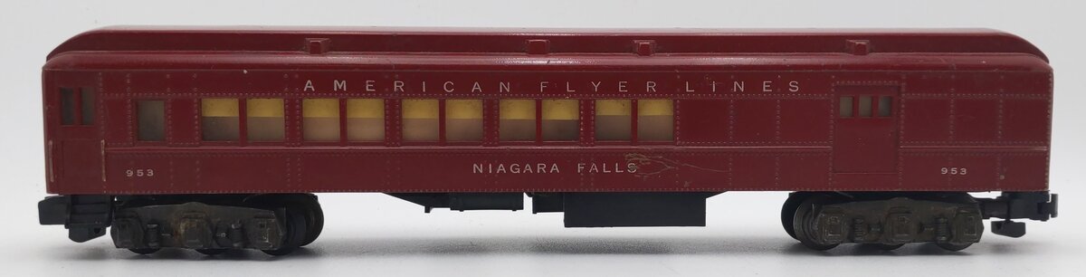 American Flyer 953 VIntage S Niagra Falls Heavyweight Combo Car w/o Silhouettes VG