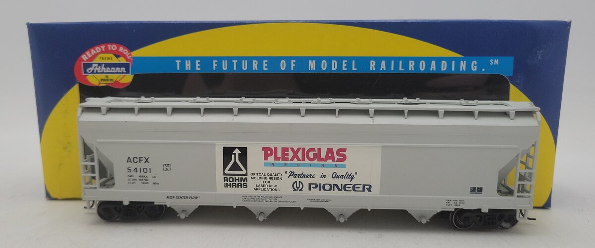 Athearn 7204 HO Scale Plexiglas ACF Centerflow Hopper #54101 LN/Box