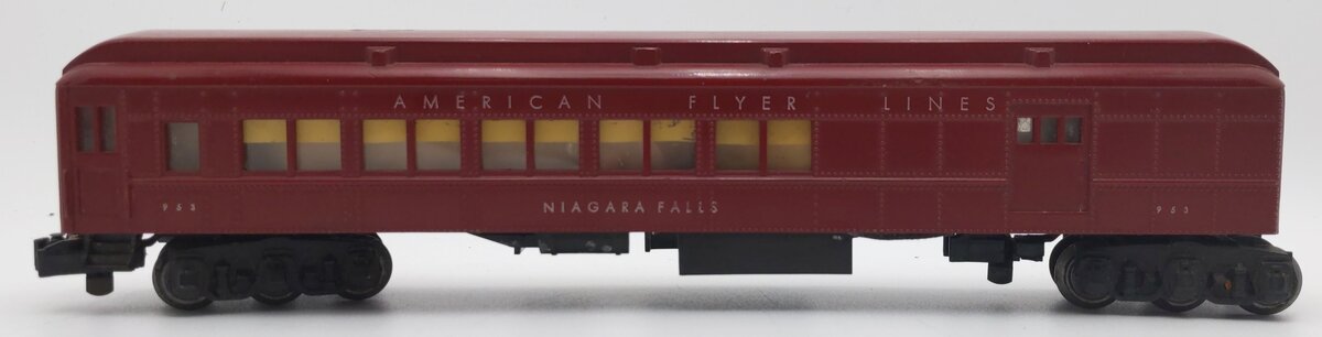 American Flyer 953 VIntage S Niagra Falls Heavyweight Combo Car w/Silhouettes VG