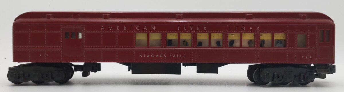American Flyer 953 VIntage S Niagra Falls Heavyweight Combo Car w/Silhouettes VG