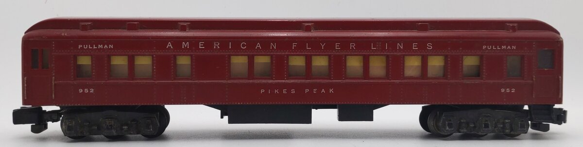 American Flyer 952 Vintage S Pikes Peak Red Heavyweight Pullman Car VG