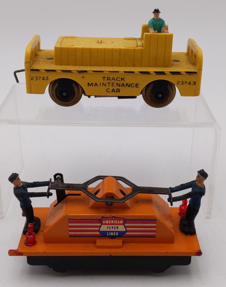 American Flyer Vintage S Track Maintenance Car & Handcar [2] VG